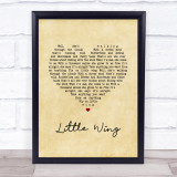 Jimi Hendrix Little Wing Vintage Heart Song Lyric Print