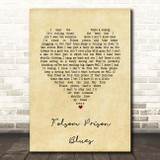 Johnny Cash Folsom Prison Blues Vintage Heart Song Lyric Print