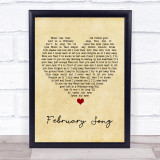 Josh Groban February Song Vintage Heart Song Lyric Print