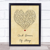 Kate Bush And Dream Of Sheep Vintage Heart Song Lyric Print