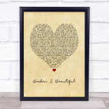 Kelly Clarkson Broken & Beautiful Vintage Heart Song Lyric Print