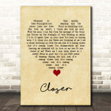 Kings Of Leon Closer Vintage Heart Song Lyric Print