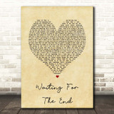 Linkin Park Waiting For The End Vintage Heart Song Lyric Print