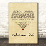 Lionel Richie Ballerina Girl Vintage Heart Song Lyric Print