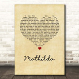 Little Comets Mathilda Vintage Heart Song Lyric Print