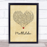 Little Comets Mathilda Vintage Heart Song Lyric Print
