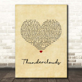 LSD Ft Sia Thunderclouds Vintage Heart Song Lyric Print