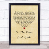 Luke Bryan To The Moon And Back Vintage Heart Song Lyric Print