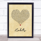 Machine Gun Kelly Habits Vintage Heart Song Lyric Print