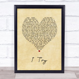 Macy Gray I Try Vintage Heart Song Lyric Print