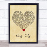 Majid Jordan King City Vintage Heart Song Lyric Print