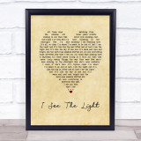 Mandy Moore I See The Light Vintage Heart Song Lyric Print