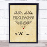 Marin Hoxha With You Vintage Heart Song Lyric Print