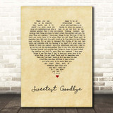 Maroon 5 Sweetest Goodbye Vintage Heart Song Lyric Print