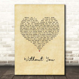 McAlmont & Butler Yes Vintage Heart Song Lyric Print