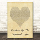 Meat Loaf Paradise By The Dashboard Light Vintage Heart Song Lyric Print