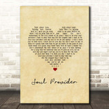 Michael Bolton Soul Provider Vintage Heart Song Lyric Print