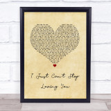 Michael Jackson I Just Can't Stop Loving You Vintage Heart Song Lyric Print