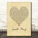 Rufus Sweet Thing Vintage Heart Song Lyric Wall Art Print