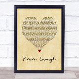 Satin Jackets Never Enough Vintage Heart Song Lyric Wall Art Print