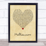 Scouting For Girls Millionaire Vintage Heart Song Lyric Wall Art Print
