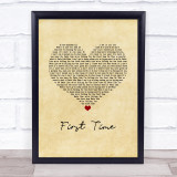 Seven Lions First Time Vintage Heart Song Lyric Wall Art Print