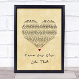 Shawn Colvin Never Saw Blue Like That Vintage Heart Song Lyric Wall Art Print