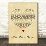Sheriff When Im With You Vintage Heart Song Lyric Wall Art Print