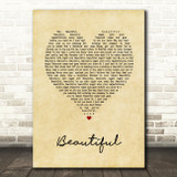 Bazzi Beautiful Vintage Heart Song Lyric Wall Art Print
