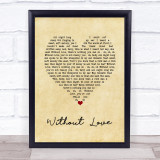Southside Johnny & The Asbury Jukes Without Love Vintage Heart Song Lyric Wall Art Print