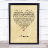 Spice Girls Mama Vintage Heart Song Lyric Wall Art Print
