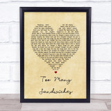 Stereophonics Too Many Sandwiches Vintage Heart Song Lyric Wall Art Print