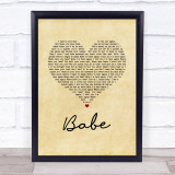 Take That Babe Vintage Heart Song Lyric Wall Art Print