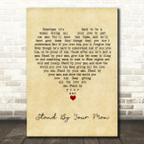 Tammy Wynette Stand By Your Man Vintage Heart Song Lyric Wall Art Print