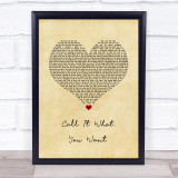 Taylor Swift Call It What You Want Vintage Heart Song Lyric Wall Art Print