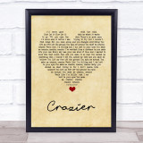 Taylor Swift Crazier Vintage Heart Song Lyric Wall Art Print