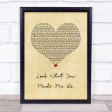 Taylor Swift Look What You Made Me Do Vintage Heart Song Lyric Wall Art Print