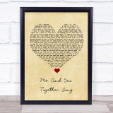 The 1975 Me And You Together Song Vintage Heart Song Lyric Wall Art Print