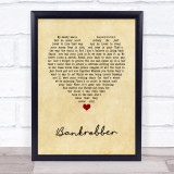 The Clash Bankrobber Vintage Heart Song Lyric Wall Art Print