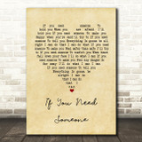 The Field Mice If You Need Someone Vintage Heart Song Lyric Wall Art Print