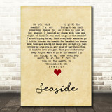 The Kooks Seaside Vintage Heart Song Lyric Wall Art Print