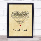 Beres Hammond I Feel Good Vintage Heart Song Lyric Wall Art Print