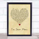 The Moody Blues I'm Your Man Vintage Heart Song Lyric Wall Art Print