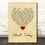 The National About Today Vintage Heart Song Lyric Wall Art Print