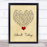 The National About Today Vintage Heart Song Lyric Wall Art Print