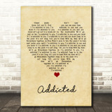 The Night Café Addicted Vintage Heart Song Lyric Wall Art Print