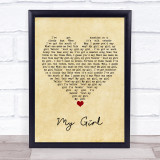 The Overtones My Girl Vintage Heart Song Lyric Wall Art Print