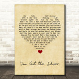The Rolling Stones You Got the Silver Vintage Heart Song Lyric Wall Art Print