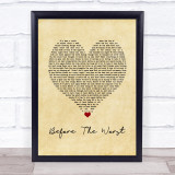 The Script Before The Worst Vintage Heart Song Lyric Wall Art Print