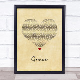 The Wolfe Tones Grace Vintage Heart Song Lyric Wall Art Print